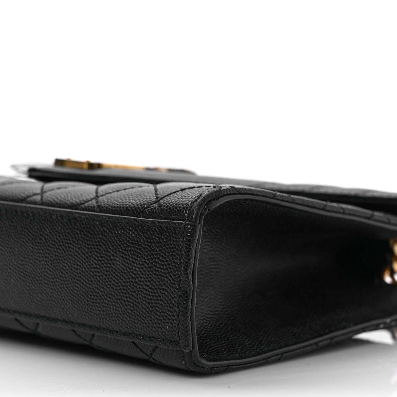 Saint Laurent Grain De Poudre Textured Mixed Matelasse Triquilt Medium Monogram Satchel Black 8 of 8