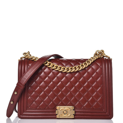 Chanel Lambskin Quilted New Medium Boy Flap Burgundy 1 of 10