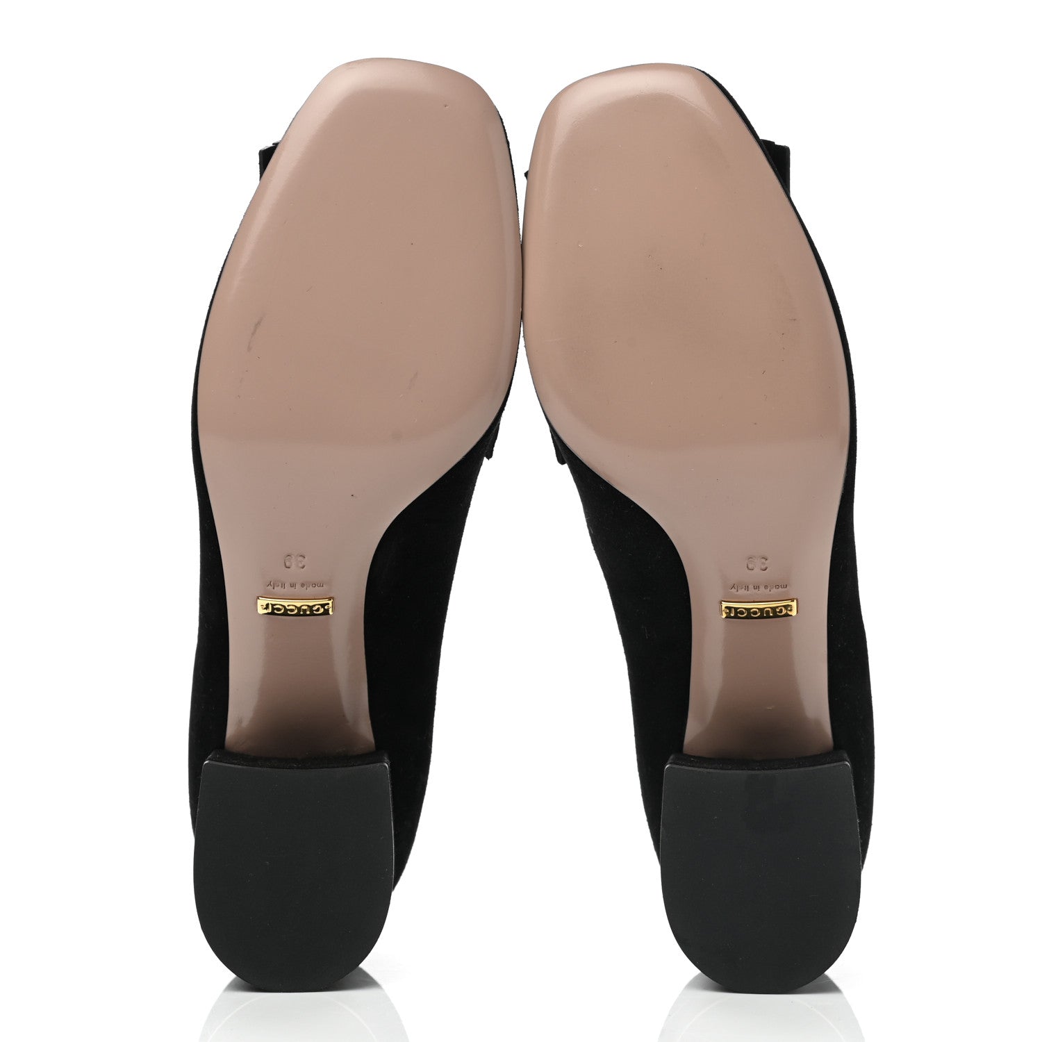 Gucci Kid Scamosciato Horsebit Fringe 50mm Loafer Pumps 39 Black 5 of 9