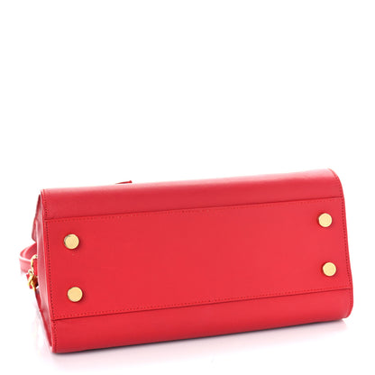 Saint Laurent Calfskin Baby Monogram Cabas Red 4 of 9