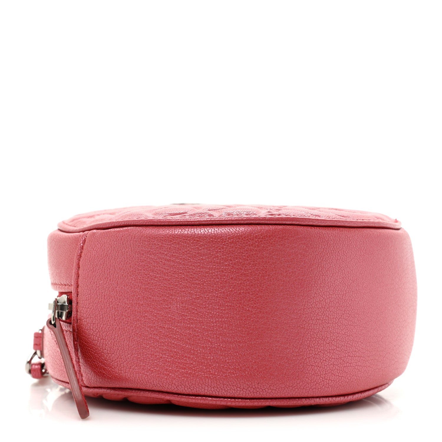 Chanel Goatskin Camellia Quilted Round Clutch With Chain Dark Pink 4 of 9