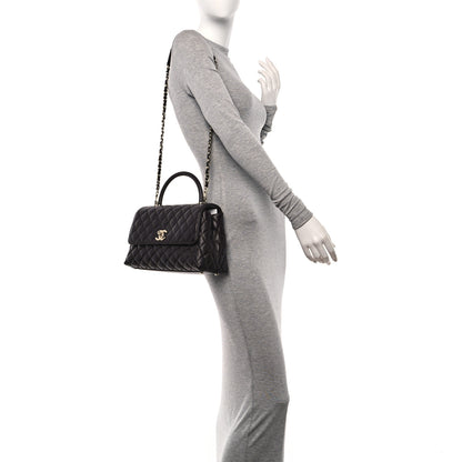 Chanel Caviar Quilted Small Coco Handle Flap Dark Brown 2 of 12
