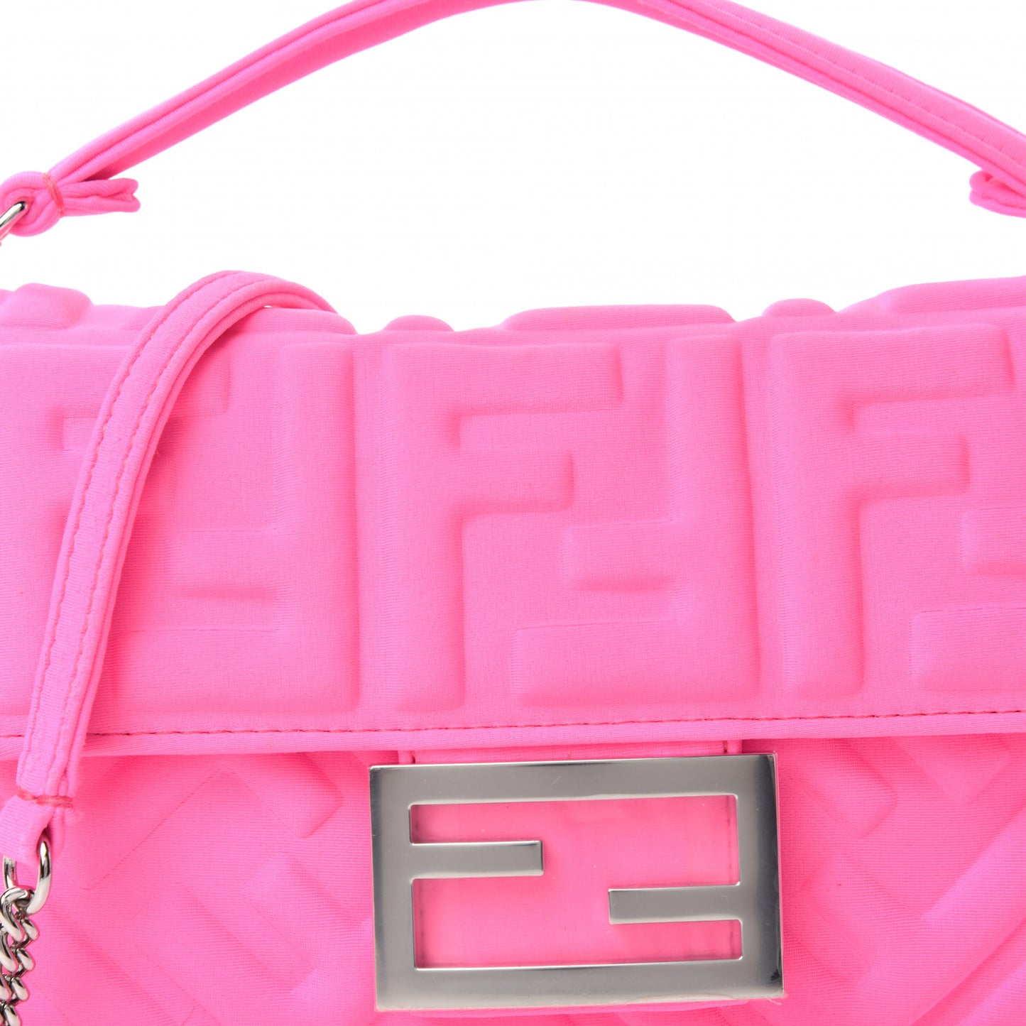 Lycra FF Embossed Mini Baguette Rosa Fluo