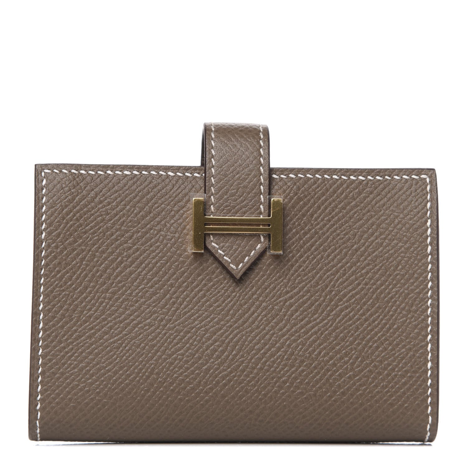 Hermes Epsom Bearn Card Holder Wallet Etoupe 1 of 8