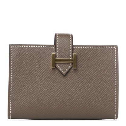 Hermes Epsom Bearn Card Holder Wallet Etoupe 1 of 8