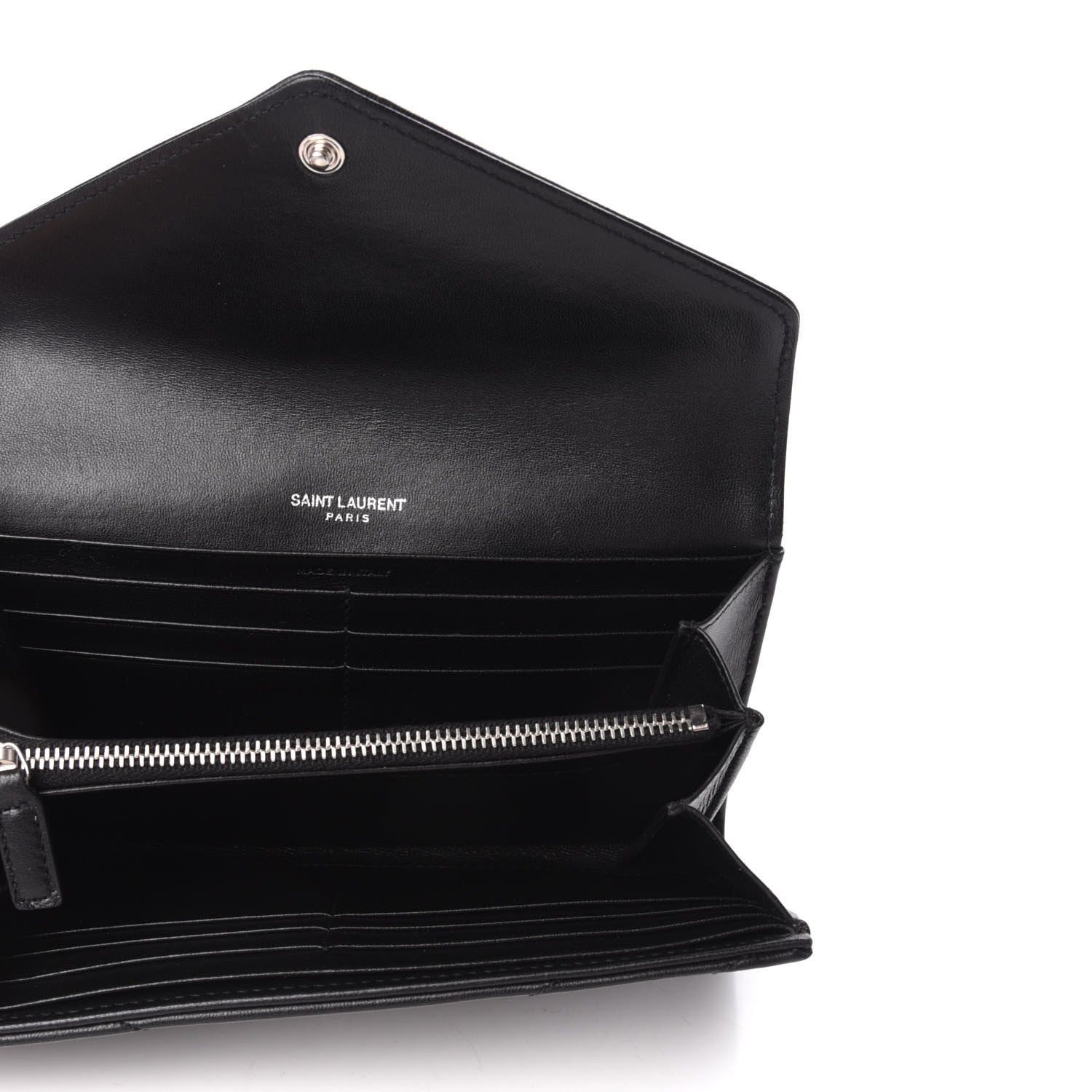 Saint Laurent Lambskin Y Quilted Monogram Large Loulou Flap Wallet Black 5 of 6