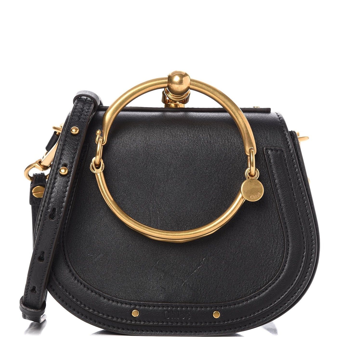 Calfskin Small Nile Bracelet Bag Black