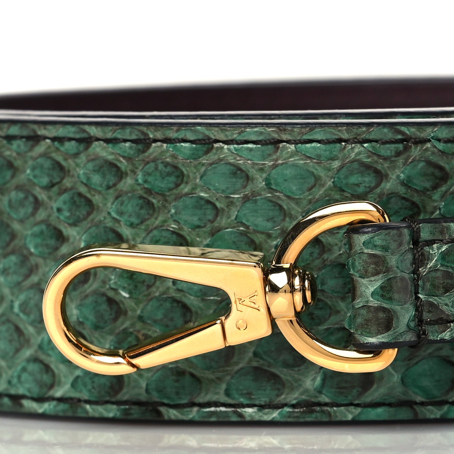 Calf Bandouliere Shoulder Strap Green Black