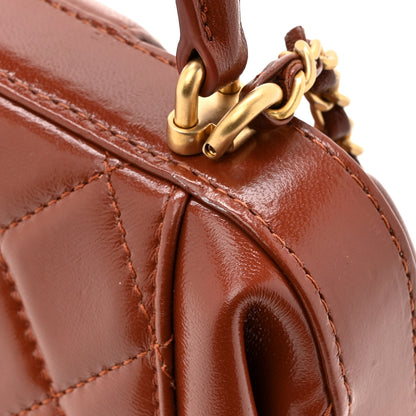 Chanel Shiny Lambskin Quilted Mini Cocodoc Top Handle Bag Brown 11 of 12