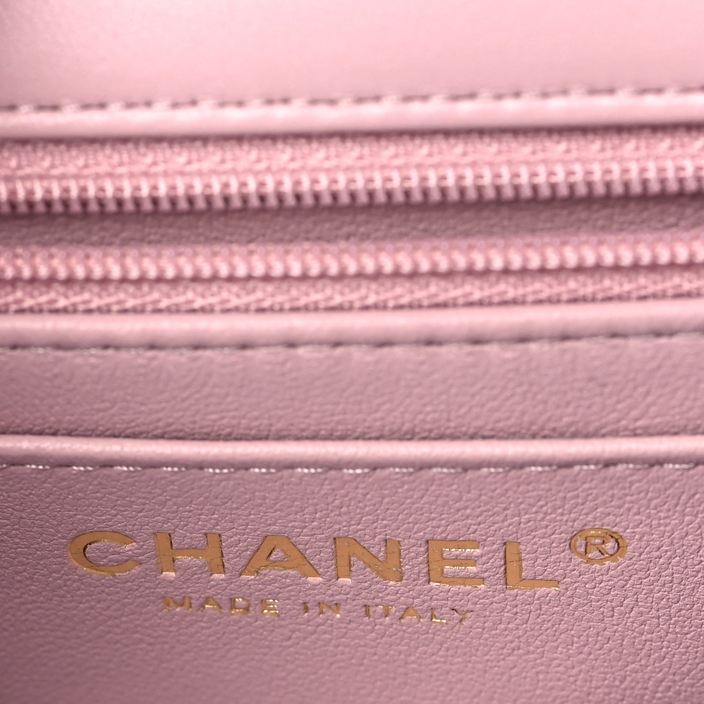 Lambskin Quilted Mini Top Handle Rectangular Flap Light Pink