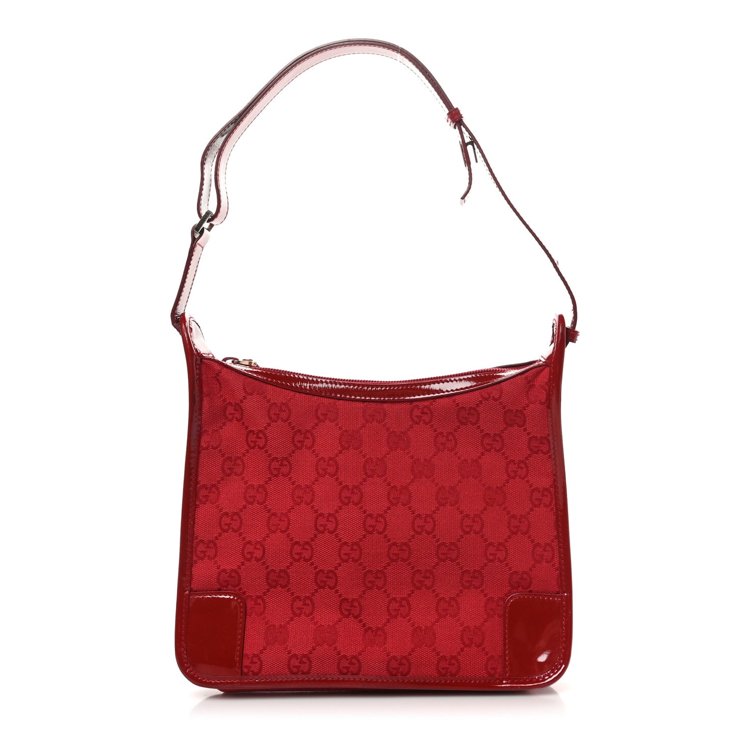 Patent Monogram Shoulder Bag Red
