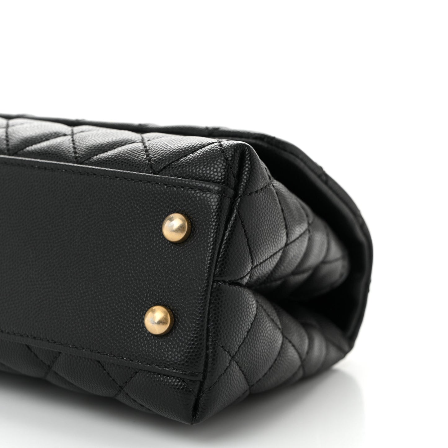Caviar Quilted Mini Coco Handle Flap Black