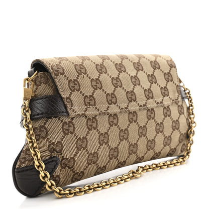 Gucci Monogram Horsebit Clutch Dark Brown 3 of 10