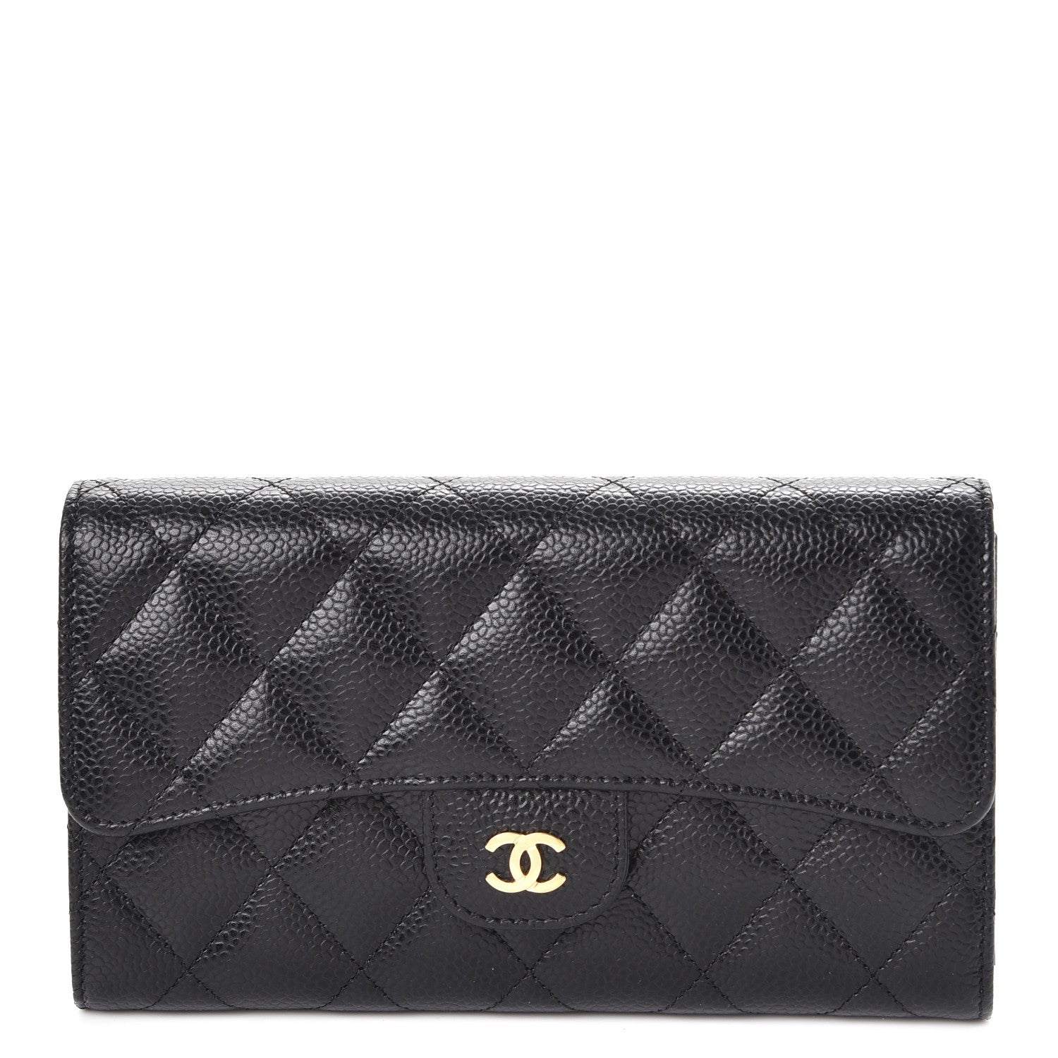 Chanel Caviar Quilted Large Flap Wallet Black 1 of 9