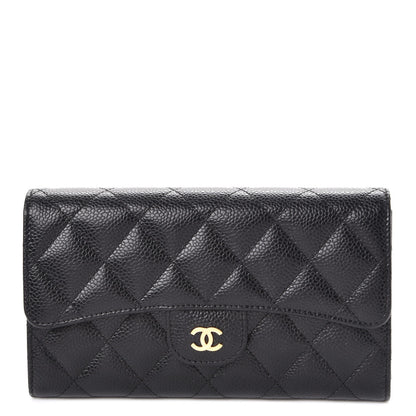 Chanel Caviar Quilted Large Flap Wallet Black 1 of 9