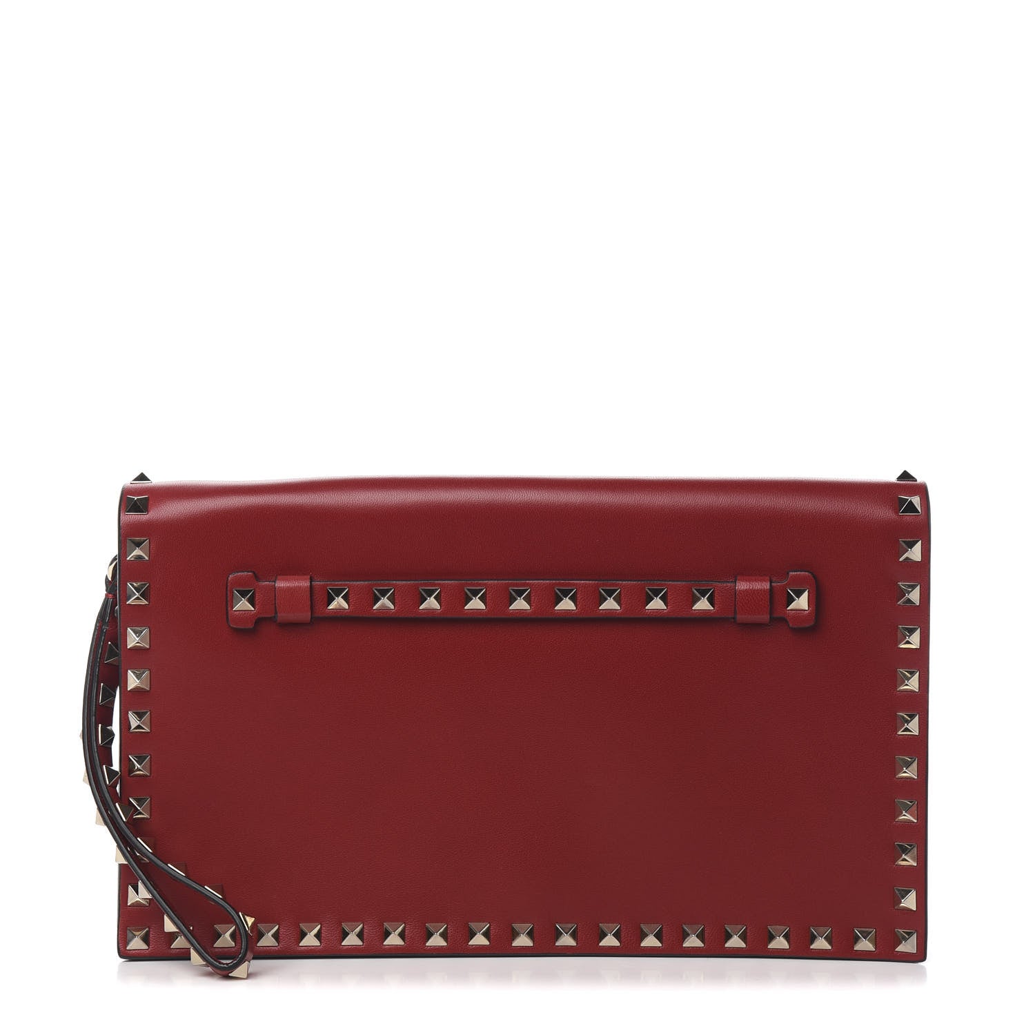 Valentino Garavani Nappa Rockstud Wristlet Clutch Rosso Valentino 1 of 8