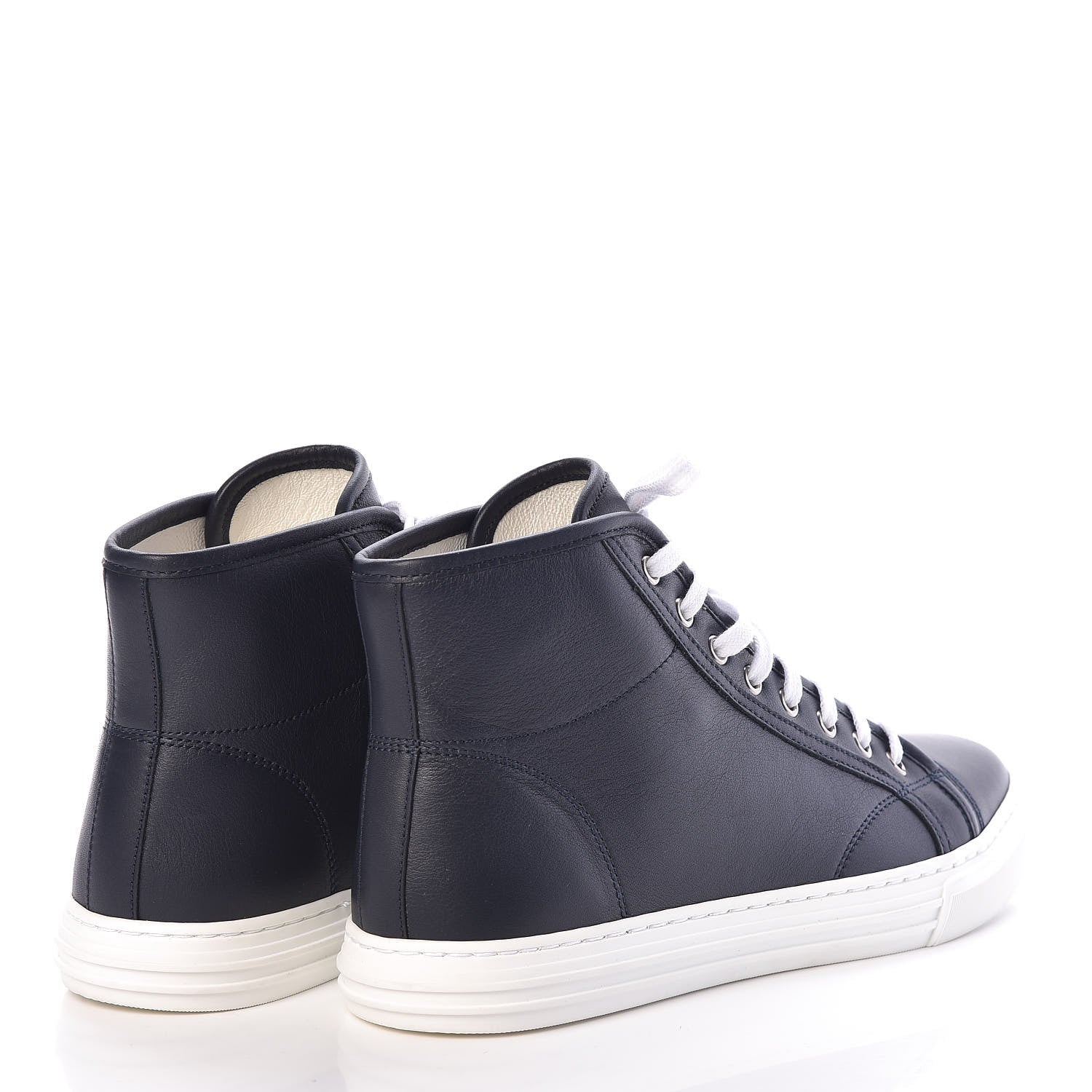 Gucci Calfskin Miro Soft Mens High Top Sneakers 9 Blue 4 of 8