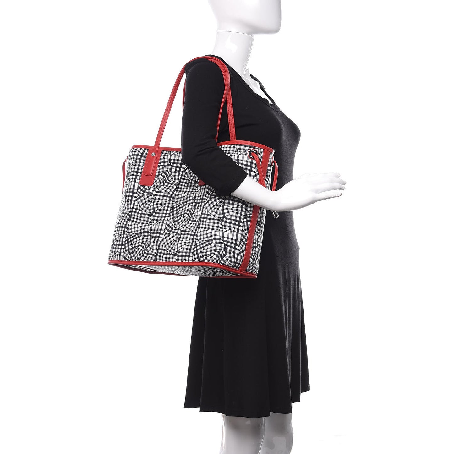 Visetos Medium Liz Reversible Shopper Tote Black Red