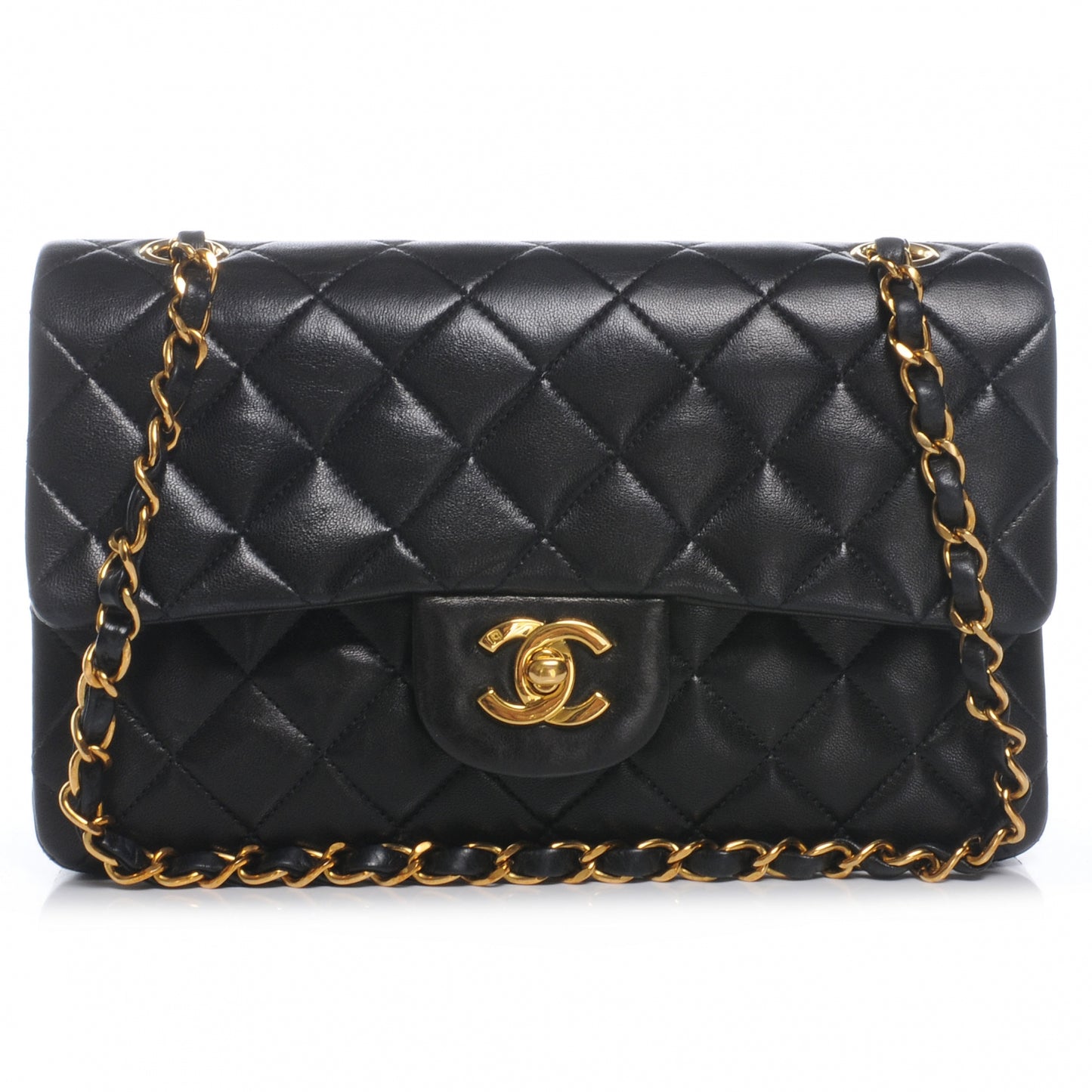 Lambskin Small Double Flap Black
