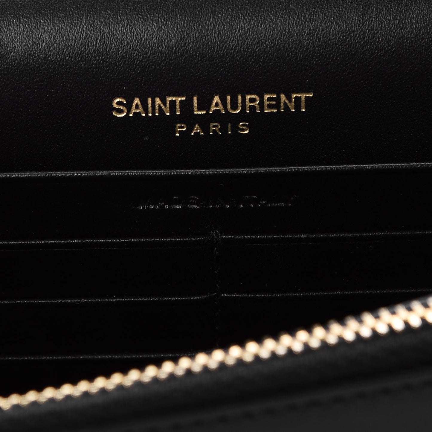Smooth Calfskin Classic Monogram Kate Tassel Chain Wallet Black