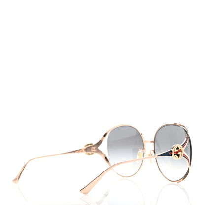 Gucci Metal Oversized Round Frame GG0225S Sunglasses Gold 4 of 6