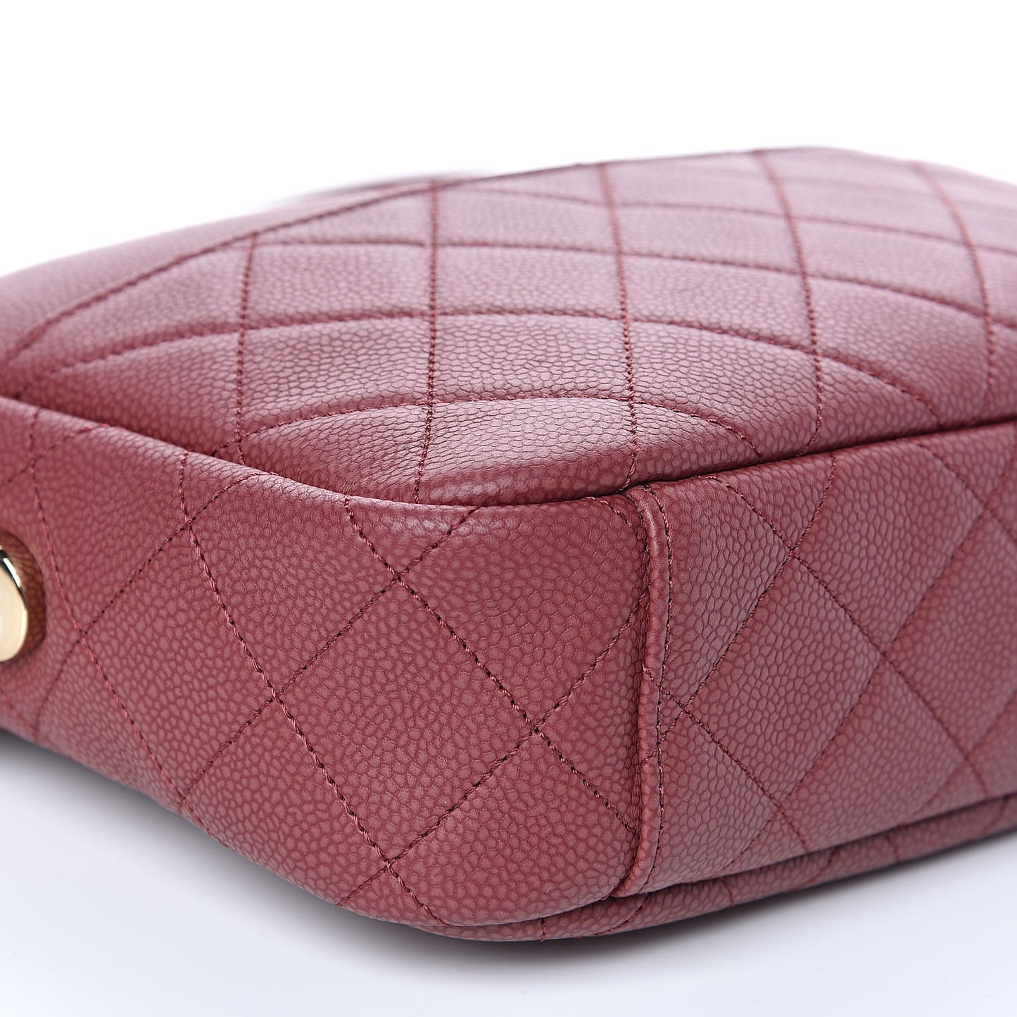Caviar Quilted Medium Coco Tassel Camera Case Burgundy