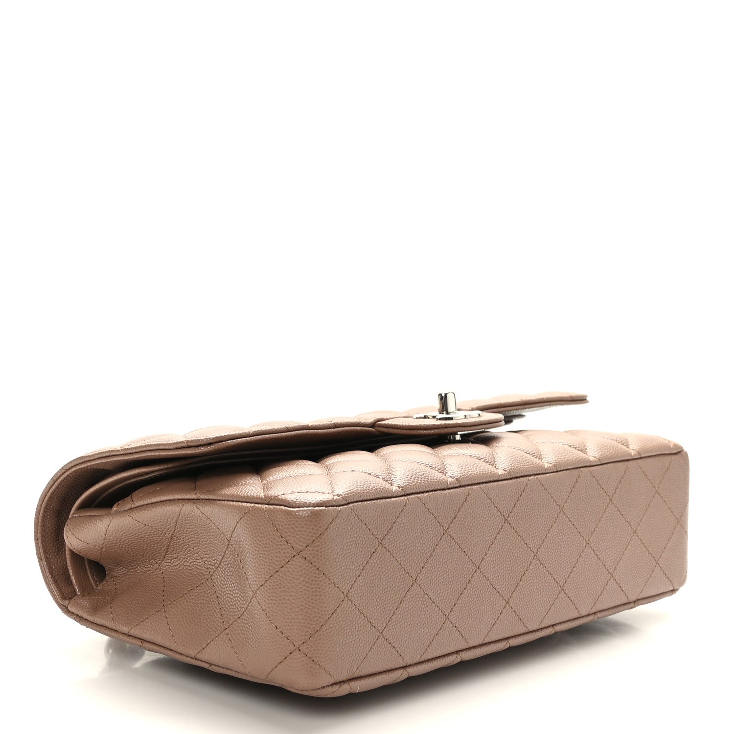 Chanel Caviar Quilted Medium Double Flap Dark Beige 4 of 9