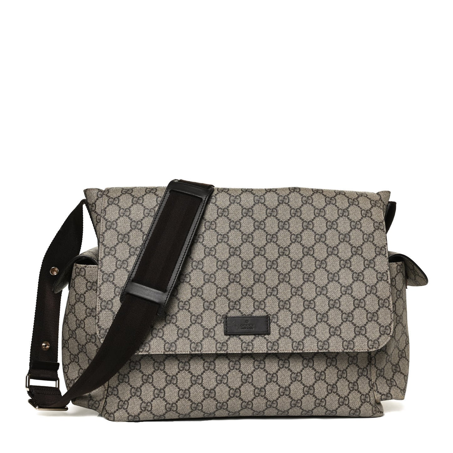 GG Plus Monogram Messenger Diaper Bag Dark Brown