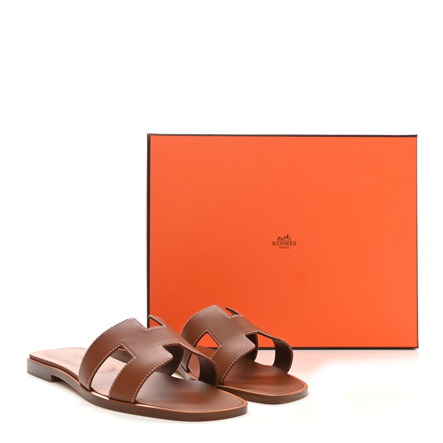 Box Calfskin Oran Sandals 38 Gold