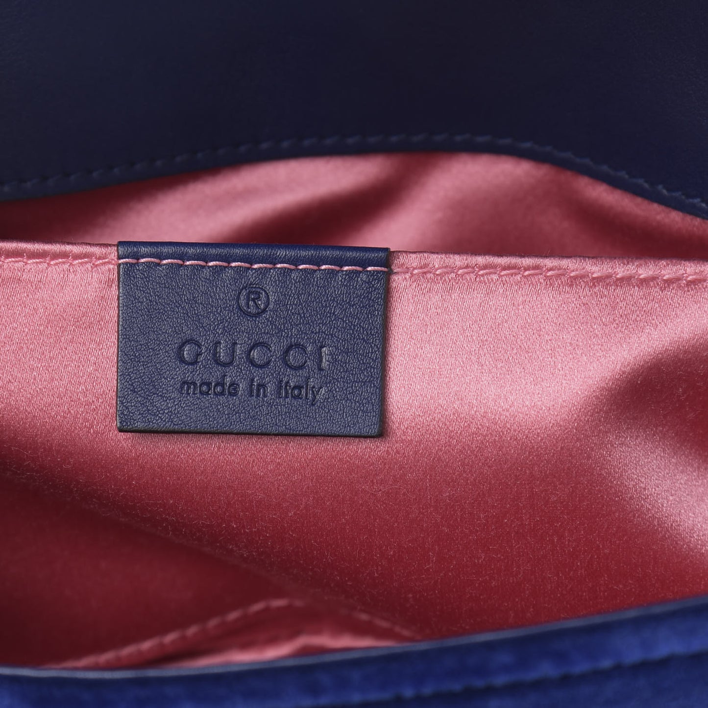 Velvet Matelasse Mini GG Marmont Shoulder Bag Cobalt Blue