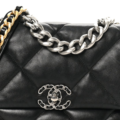 Chanel Lambskin Quilted Large Chanel 19 Flap Black 8 of 10