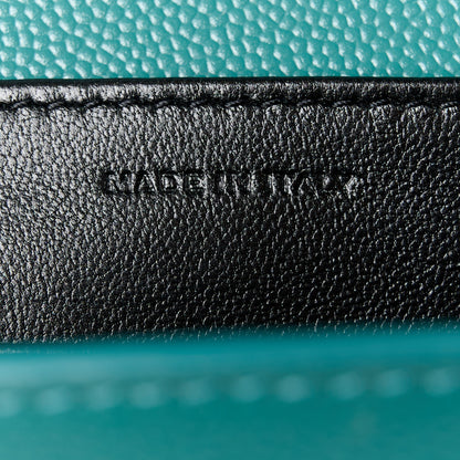 Saint Laurent Grain De Poudre Monogram Cassandra Chain Wallet Teal 7 of 12