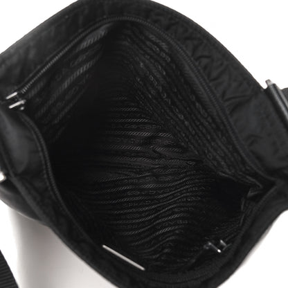 Prada Tessuto Nylon Saffiano Flat Messenger Bag Black 4 of 4