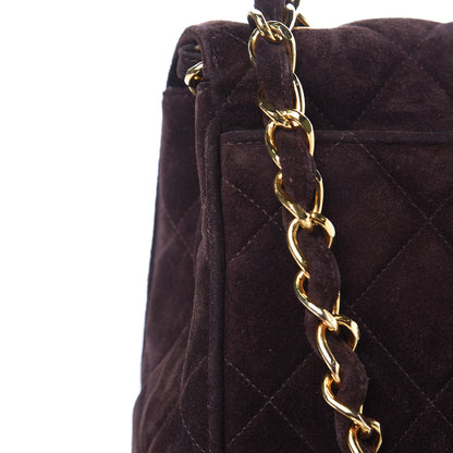 Chanel Suede Quilted Medium Single Flap Brown 12 of 15