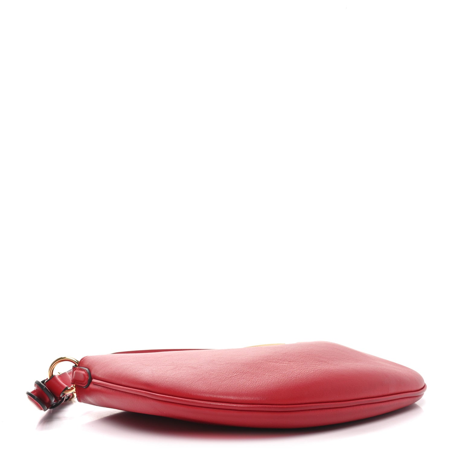 Fendi Vitello Grace Suede Small Croissant Hobo Rosso Cardinale 4 of 9