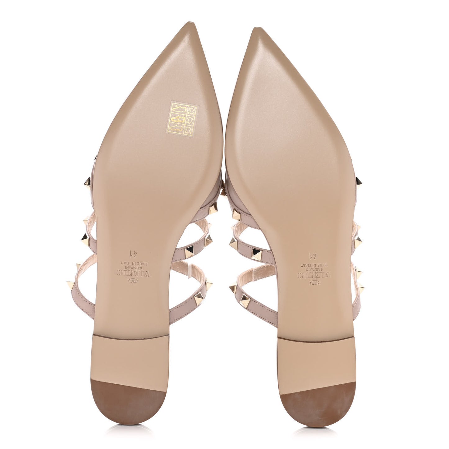 Nappa Rockstud Flat Cage Mules 41 Poudre