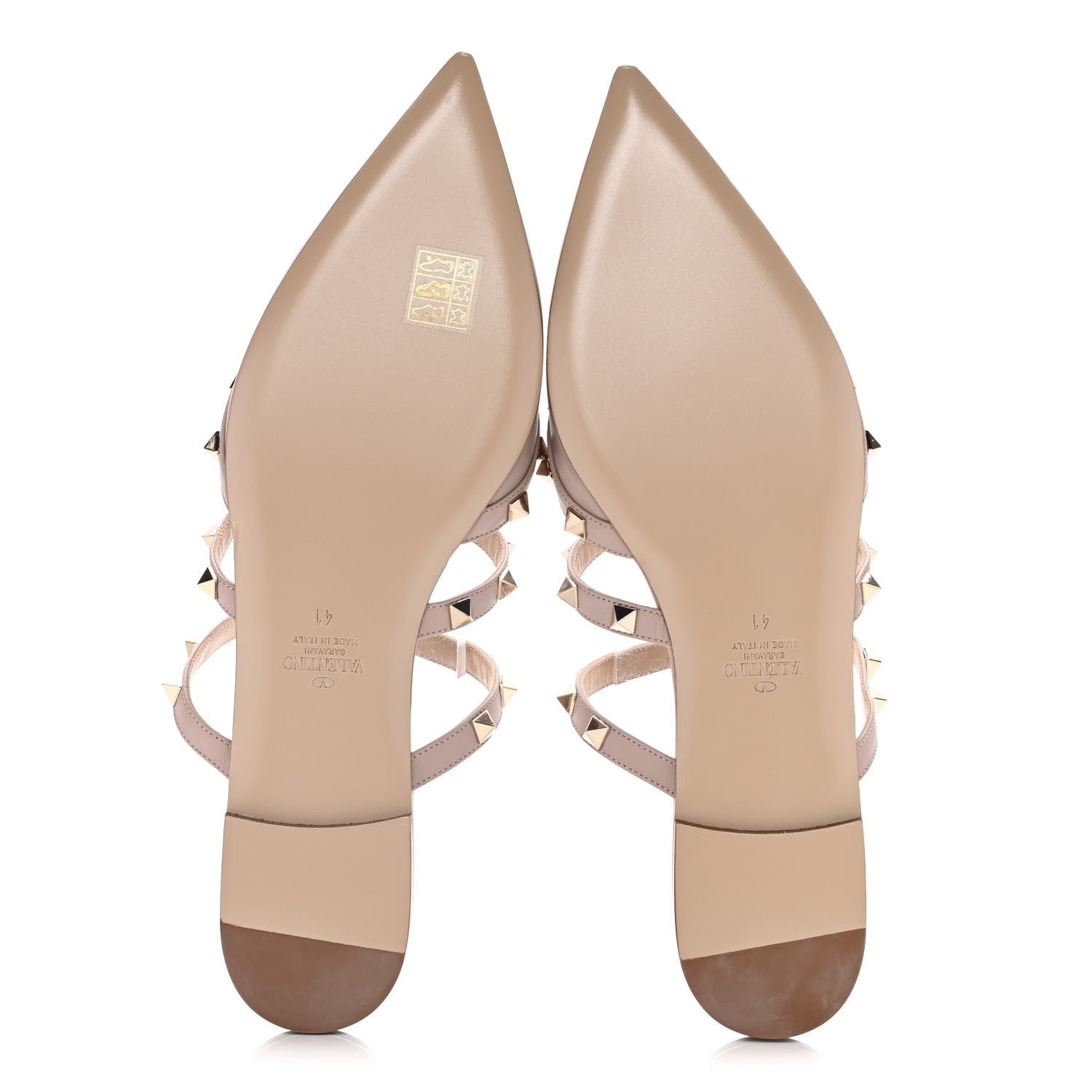 Valentino Garavani Nappa Rockstud Flat Cage Mules 41 Poudre 7 of 13