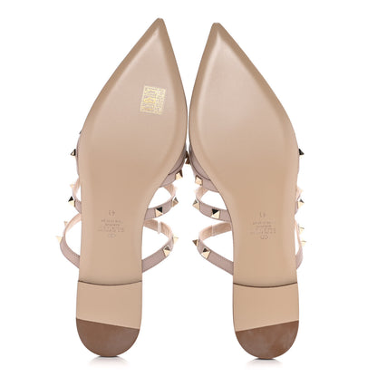 Valentino Garavani Nappa Rockstud Flat Cage Mules 41 Poudre 7 of 13