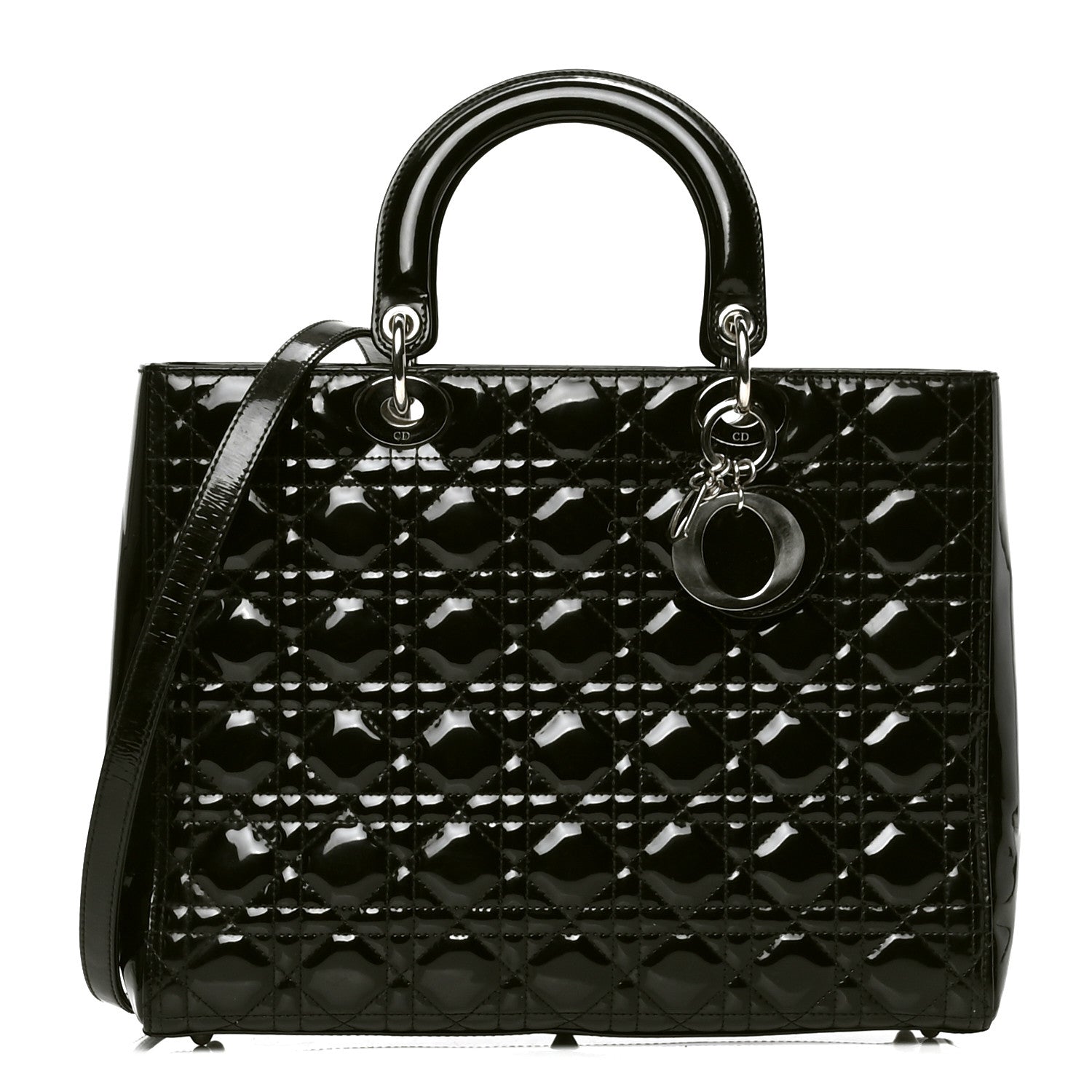 Christian Dior Patent Cannage Large Lady Dior Black 1 of 6