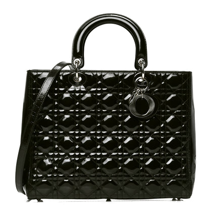 Christian Dior Patent Cannage Large Lady Dior Black 1 of 6