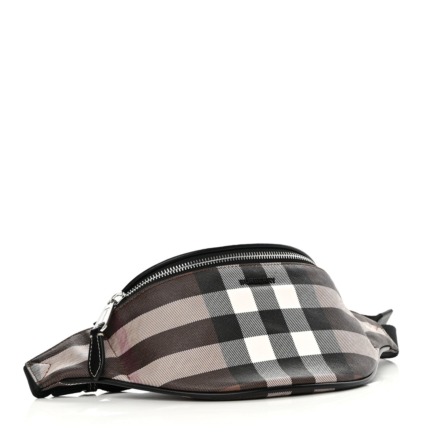 E-canvas Check Bum Bag Dark Birch Brown