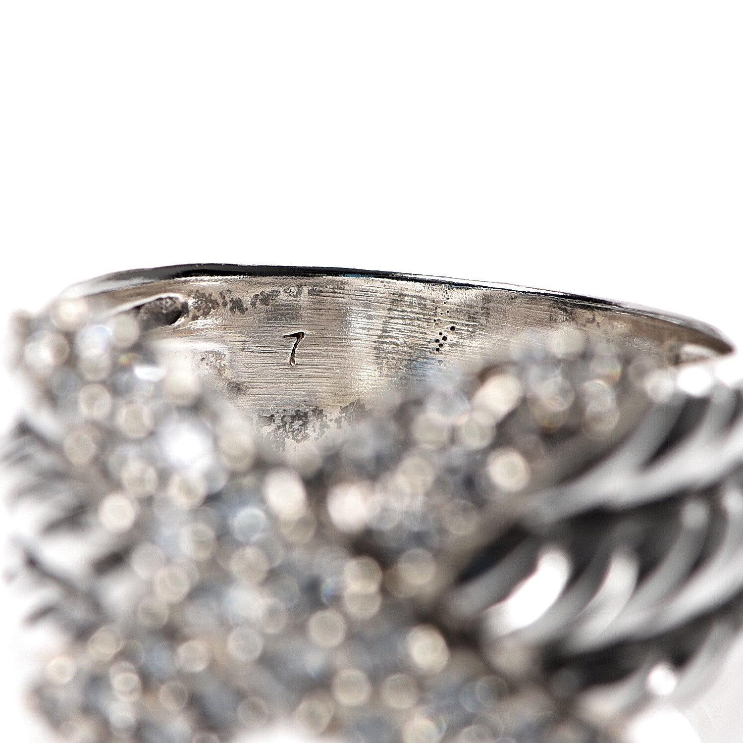 David Yurman Sterling Silver Diamond 12mm X Crossover Ring 52 6 6 of 8
