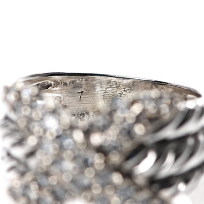 David Yurman Sterling Silver Diamond 12mm X Crossover Ring 52 6 6 of 8