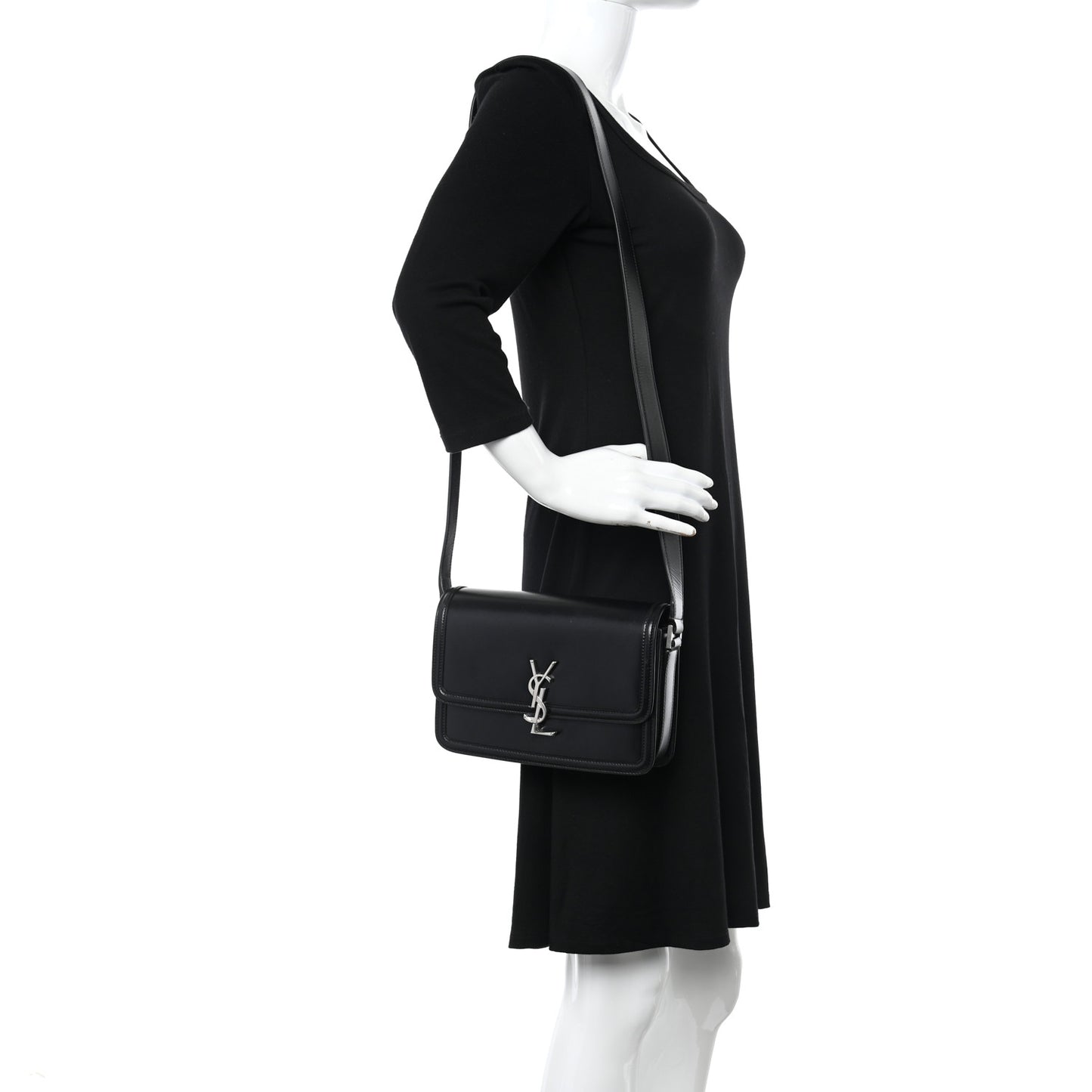 Box Calfskin Monogram Medium Solferino Satchel Black