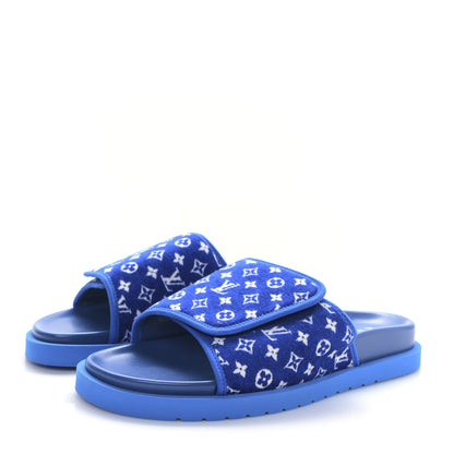 Louis Vuitton Monogram Mens Miami Mules 9 Blue 3 of 8
