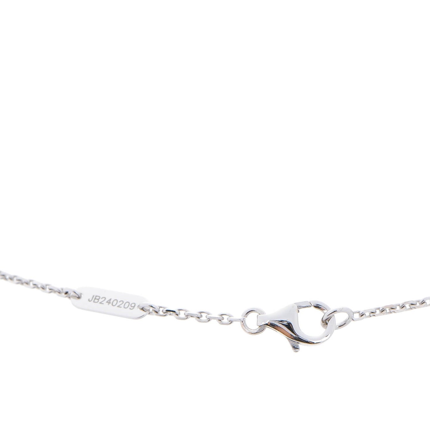 18K White Gold Diamond Vintage Alhambra Pendant Necklace