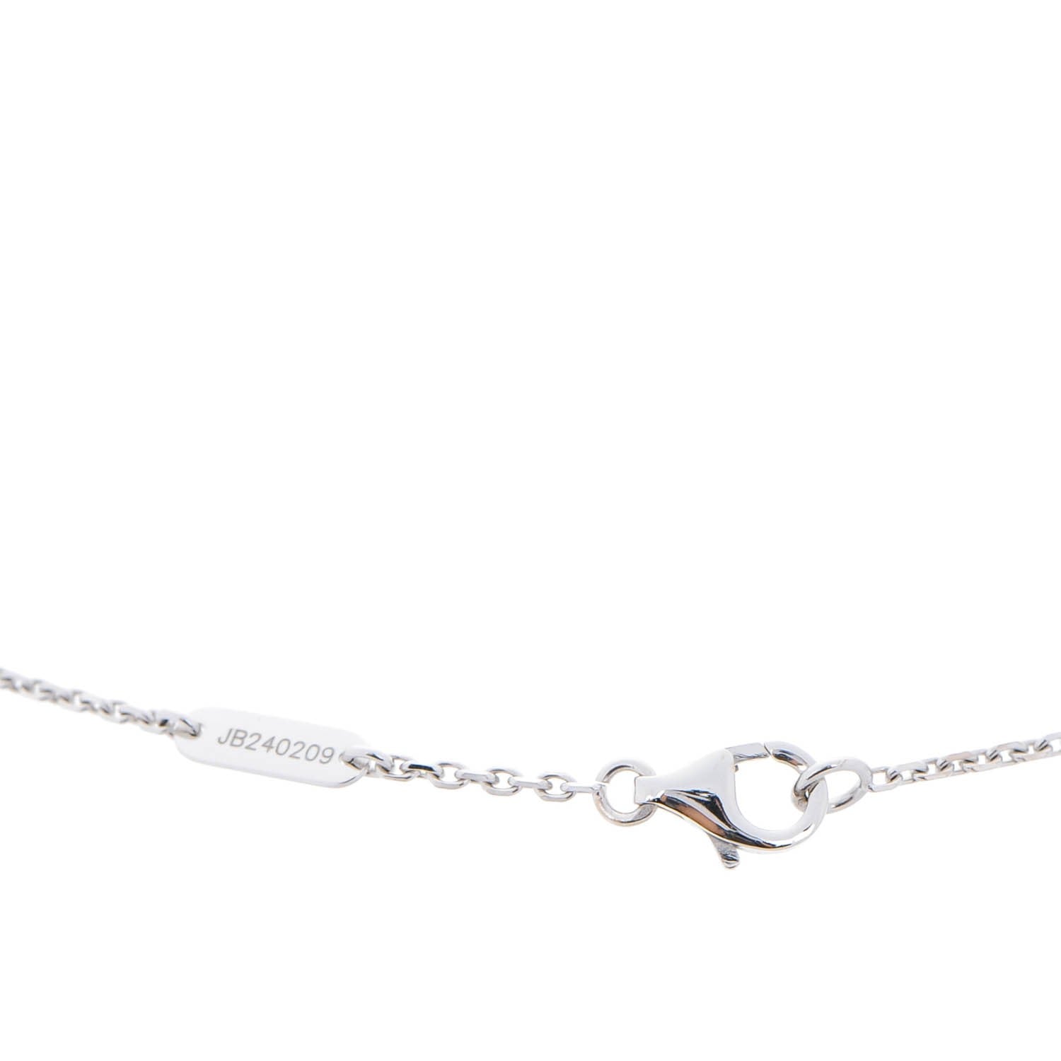 Van Cleef & Arpels 18K White Gold Diamond Vintage Alhambra Pendant Necklace 4 of 6