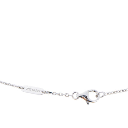 Van Cleef & Arpels 18K White Gold Diamond Vintage Alhambra Pendant Necklace 4 of 6