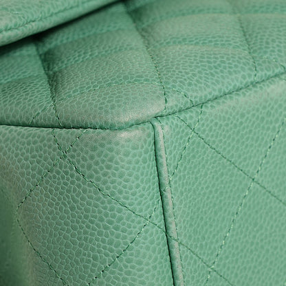 Chanel Iridescent Caviar Maxi Double Flap Green 9 of 9