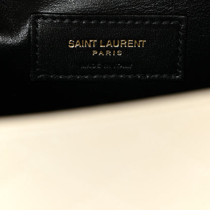 Saint Laurent Grain De Poudre Textured Mixed Matelasse Triquilt Medium Monogram Satchel Crema Soft 7 of 11